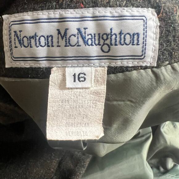 Norton McNaughton Women’s Vintage Wool Blend 2 Piece Set Olive Green Size 16 - Picture 7 of 14